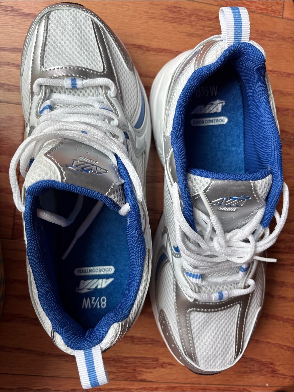 Avia Men’s White, Silver & Blue Athletic Sneakers